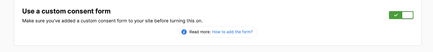 Custom consent form in Piwik PRO