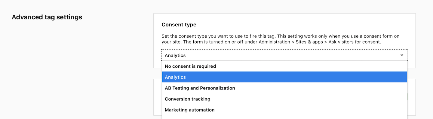 Consent types in Piwik PRO