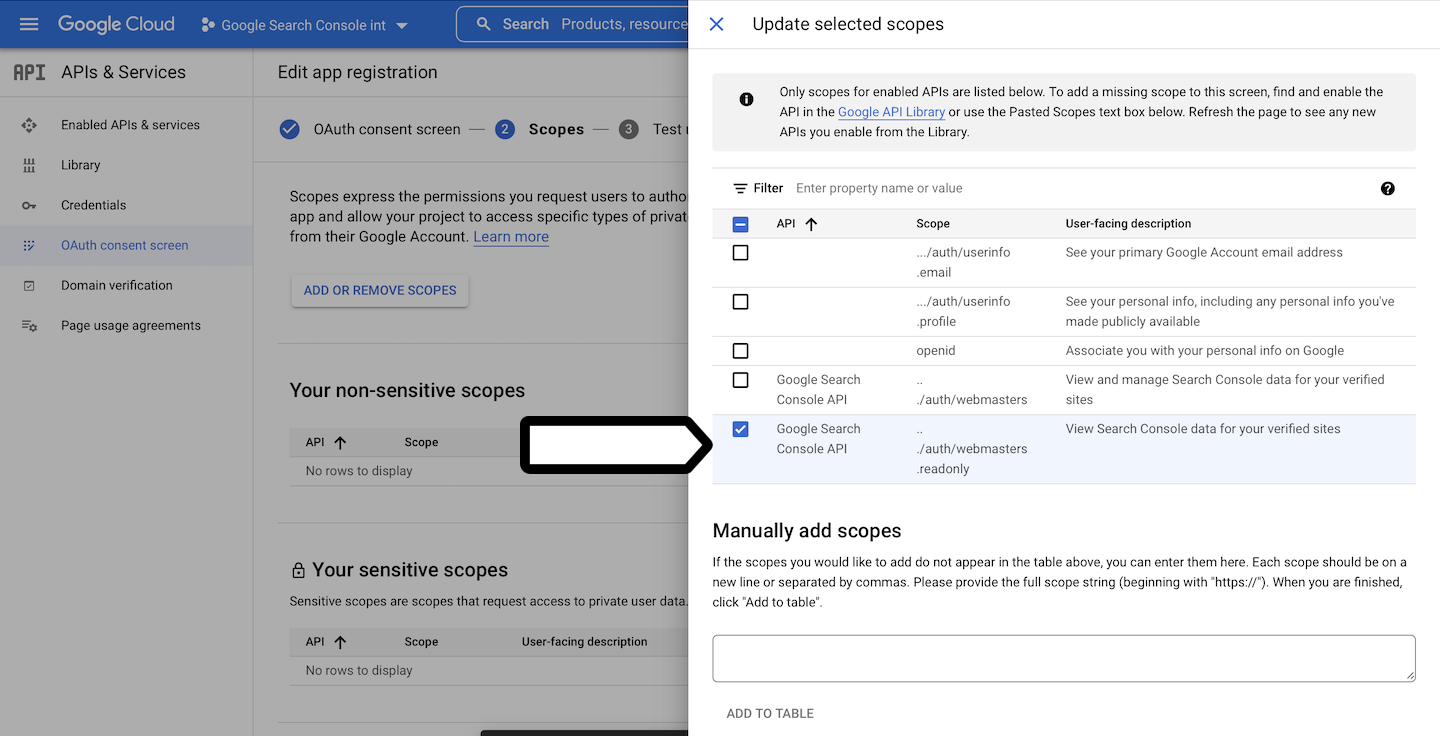 Google Search Console integration