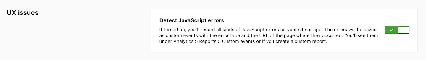 Option to track JS errors in Piwik PRO