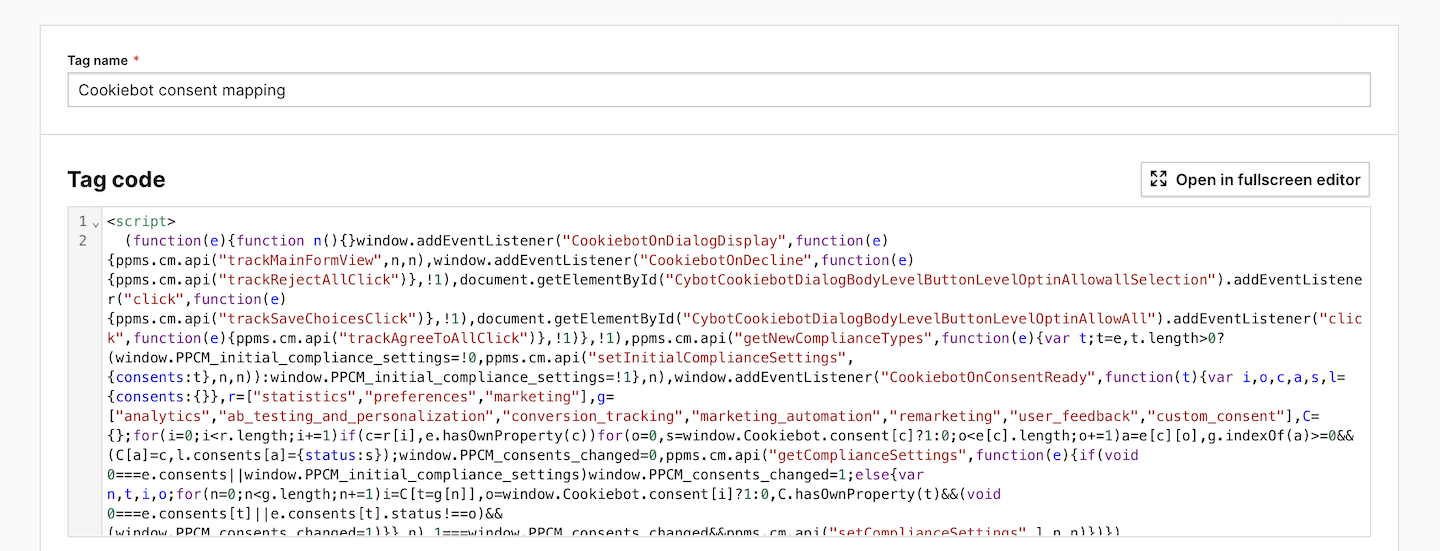 Cookiebot integration with Piwik PRO