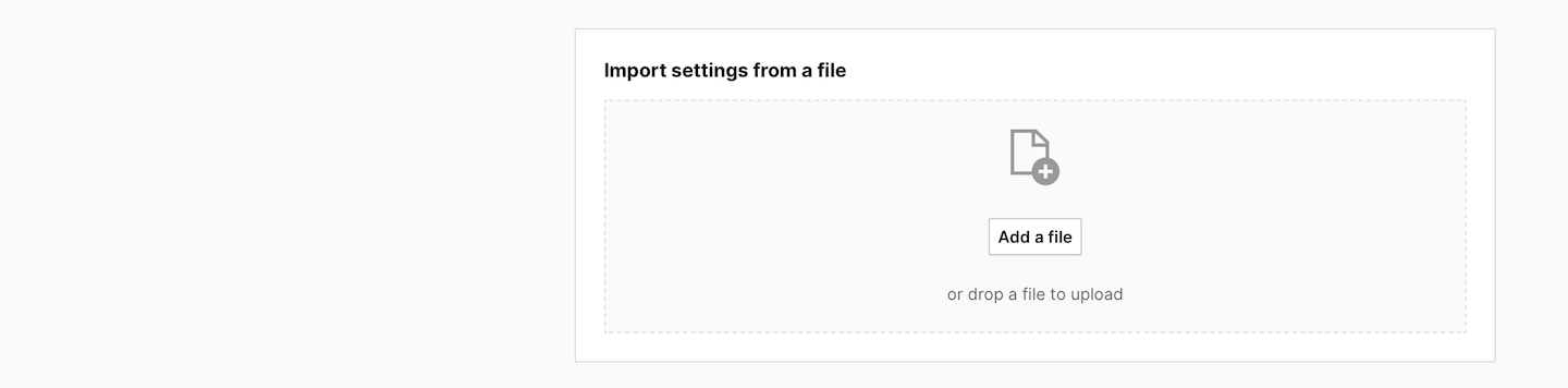 Import settings from a file