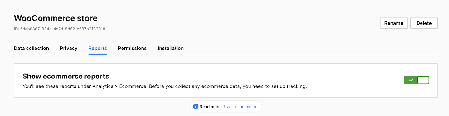 WooCommerce site in Piwik PRO