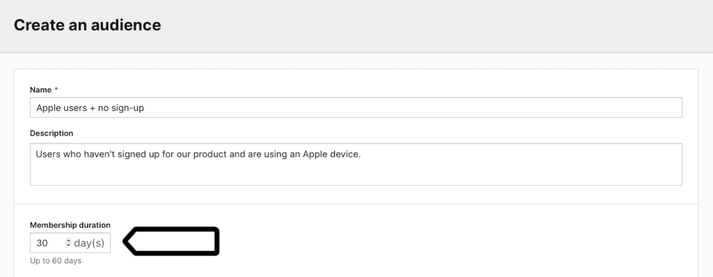 Audience m
membership duration