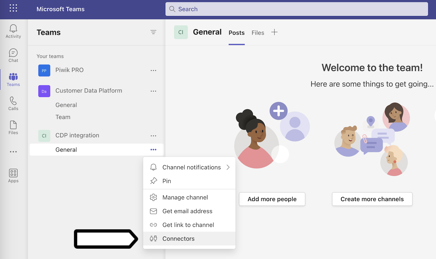 Microsoft Teams activation in Piwik PRO