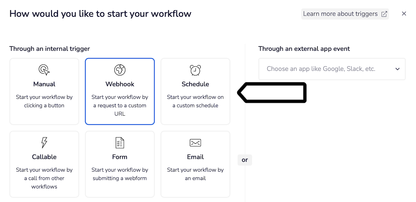 Webhook Trigger  Tray Documentation