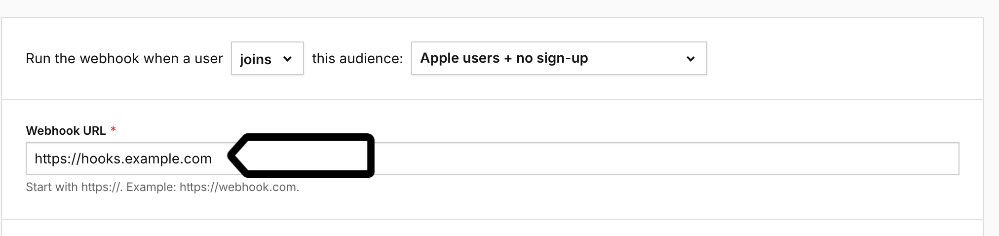 webhook url in Data Activation