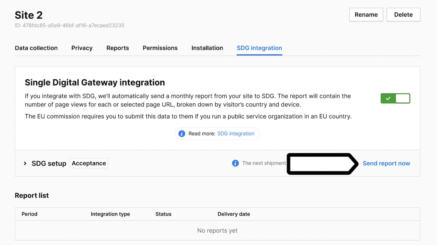 SDG integration in Piwik PRO