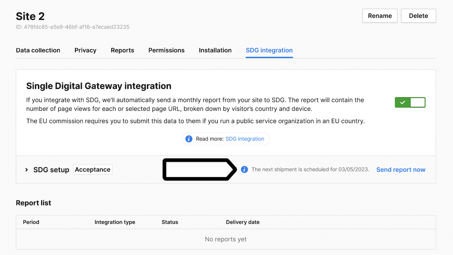 SDG integration in Piwik PRO