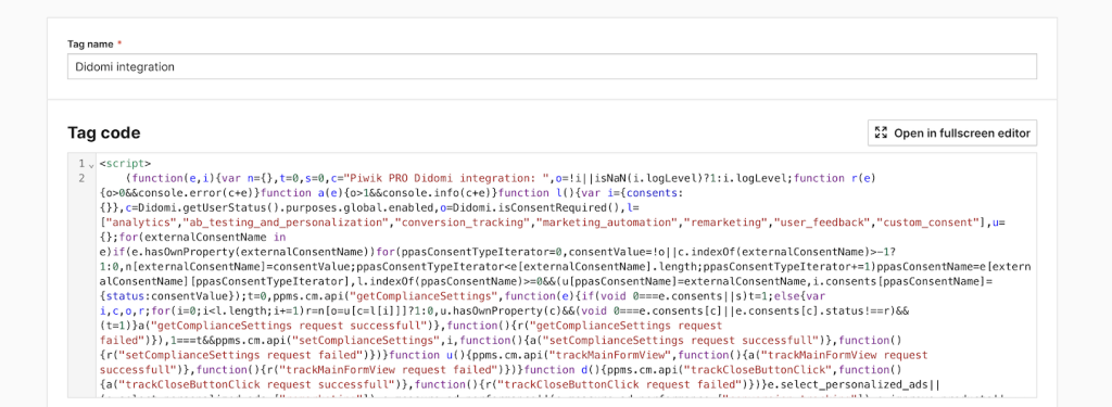 Didomi integration | Piwik PRO help center