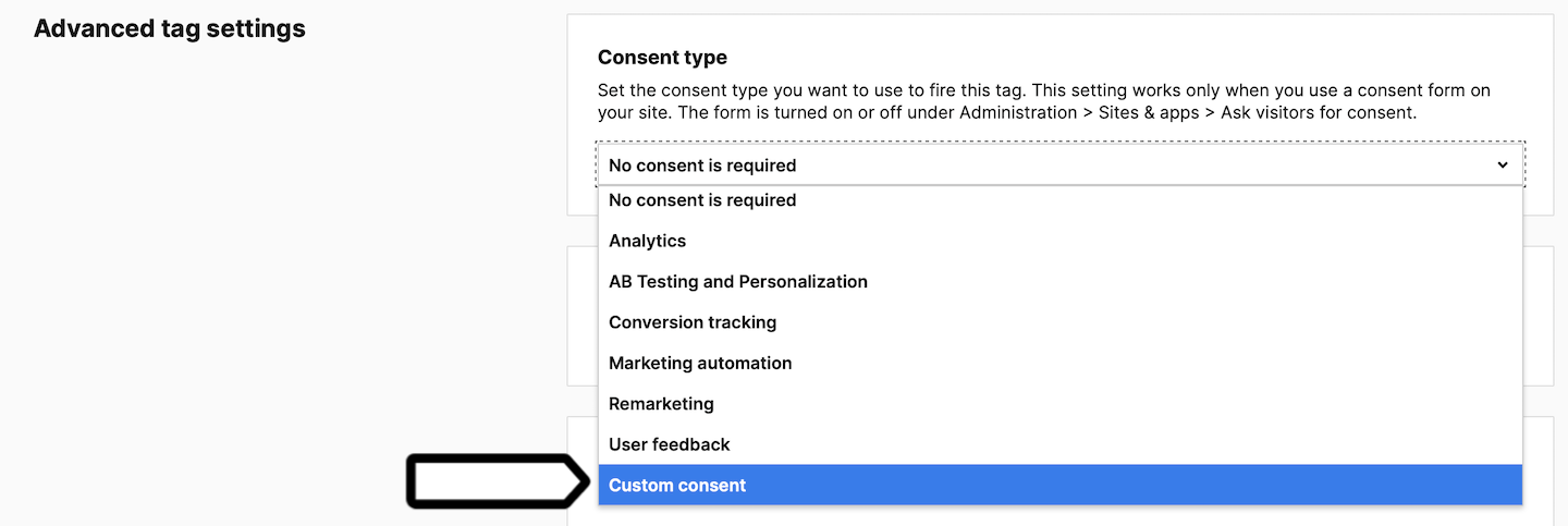 Custom consent in Piwik PRO