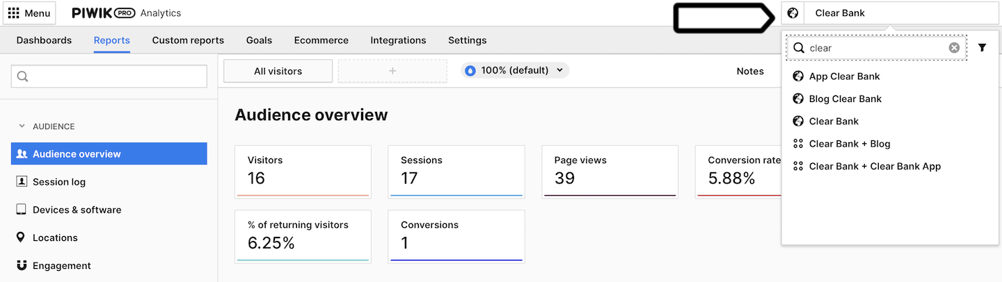 Audience reports in Piwik PRO