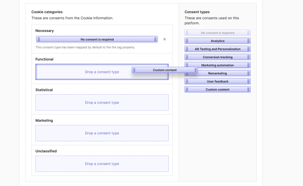 Consent mapping in Cookie Information tag