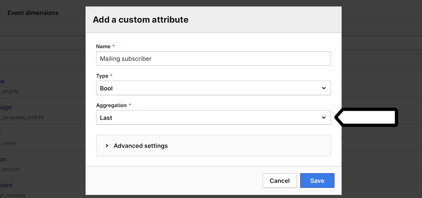 Add or edit a custom attribute in Piwik PRO
