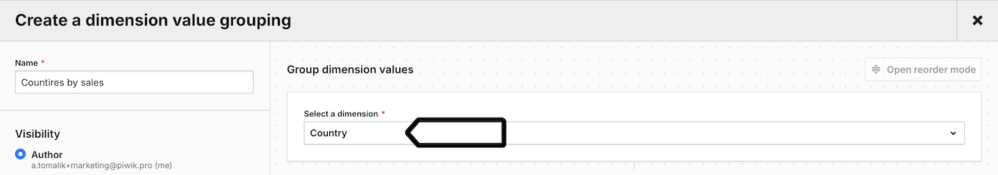 Dimension value grouping in Piwik PRO