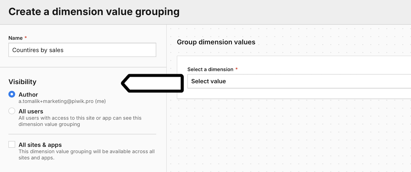 Dimension value grouping in Piwik PRO