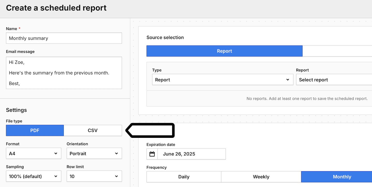 Scheduled reports in Piwik PRO