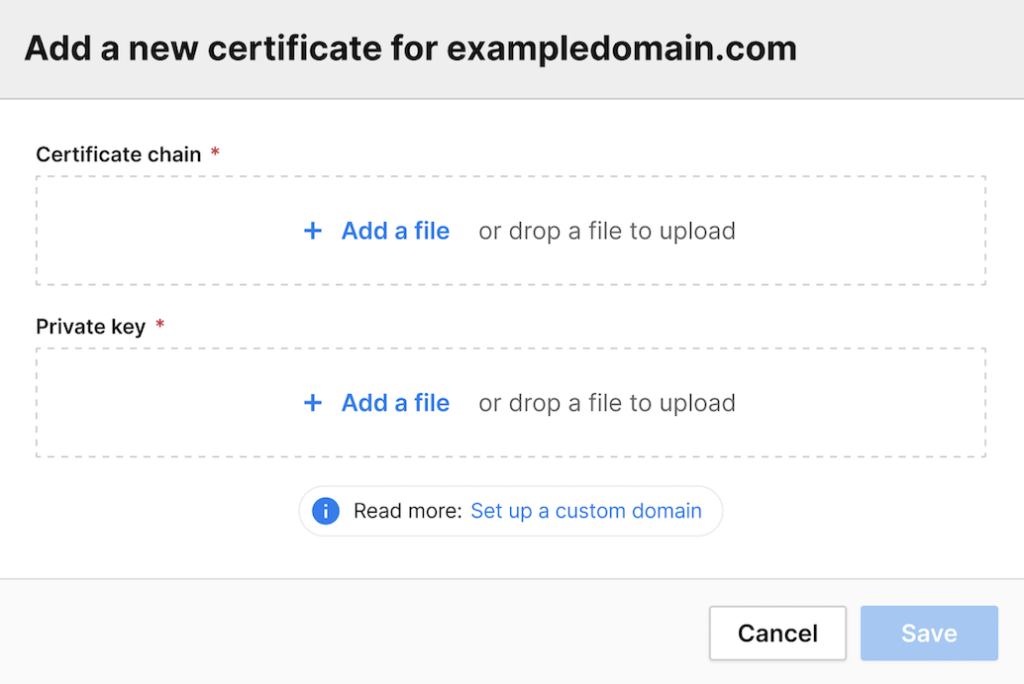 Add a new certificate to your custom domain in Piwik PRO