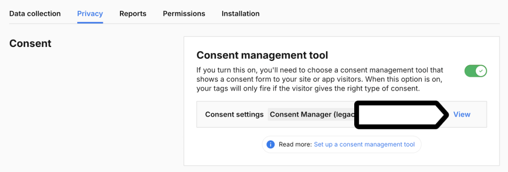 View consent settings in Piwik PRO Consent Manager legacy