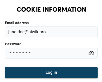 Cookie Information login page