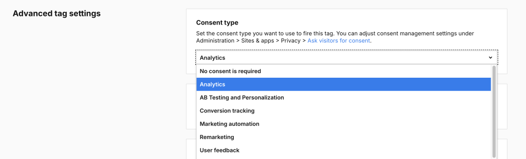 Advanced tag settings in Piwik PRO Tag Manager
