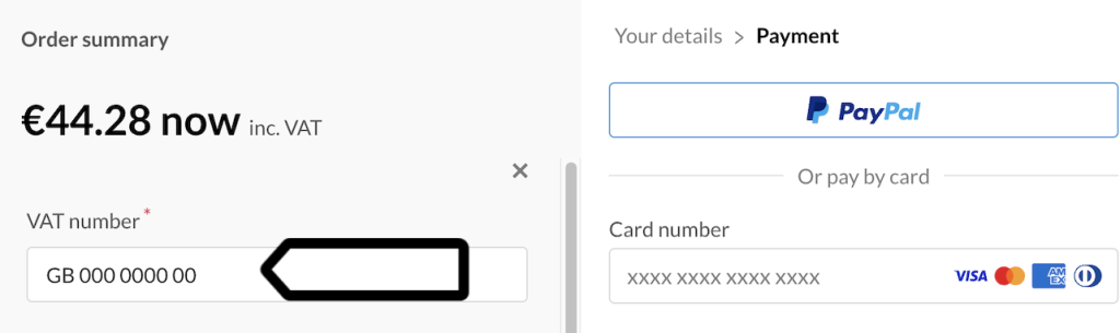 Add a VAT number in Paddle in Piwik PRO subscription
