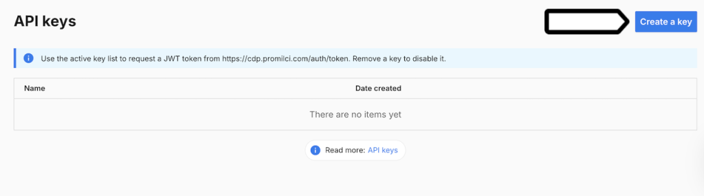 API keys generation in Piwik PRO