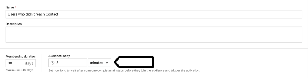 Audience_delay settings in Piwik PRO Analytics funnel recovery