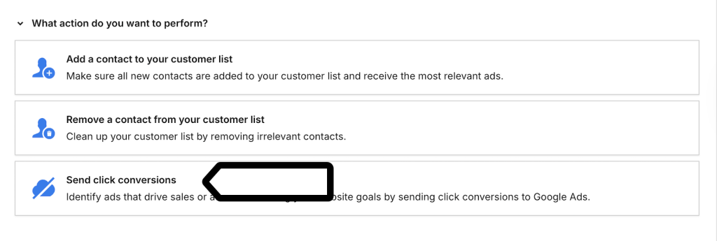 Select action for data activation in Piwik PRO
