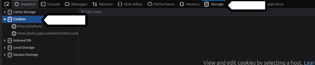 Firefox cookie storage