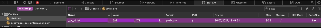 Visitor ID in Safari cookie storage