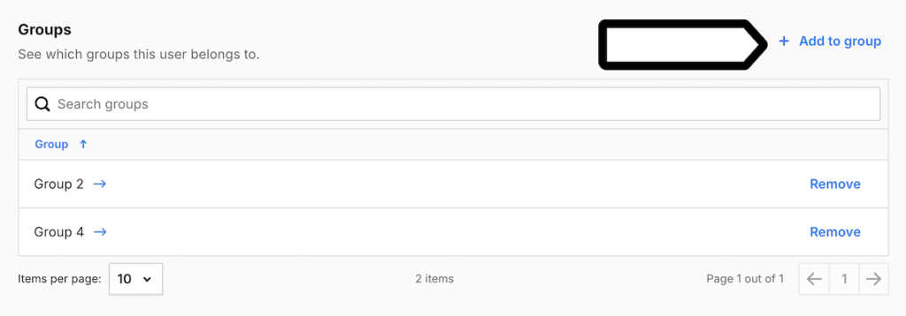 Adding a user to a group in Piwik PRO account