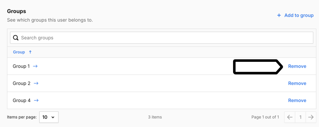 removing a user from a group in Piwik PRO account 